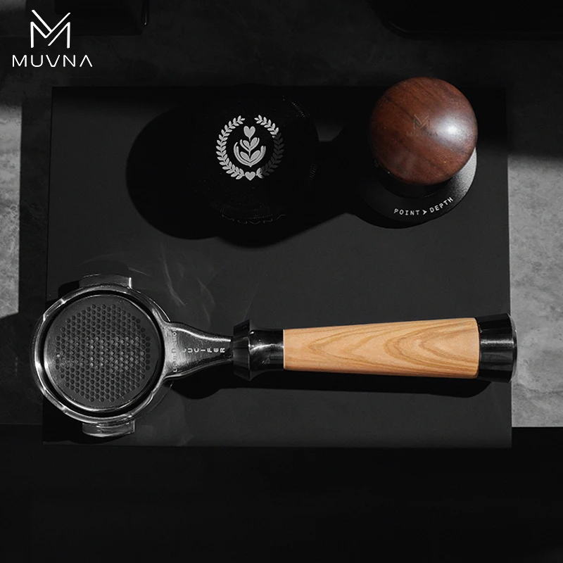 سلسلة MUVNA Espresso Portailfter Lucifer بدون قاع، فلتر القهوة العاري مع سلة يناسب آلات E61/Nuova/Delonghi/Breville - AliExpress - الصورة 2