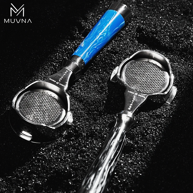 سلسلة MUVNA Espresso Portailfter Lucifer بدون قاع، فلتر القهوة العاري مع سلة يناسب آلات E61/Nuova/Delonghi/Breville - AliExpress